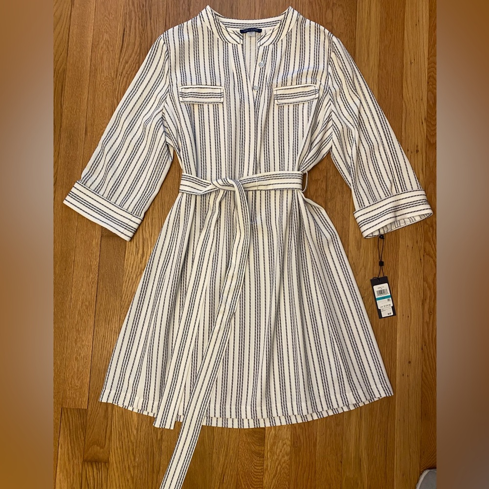 Tommy Hilfiger Striped White and Blue Dress